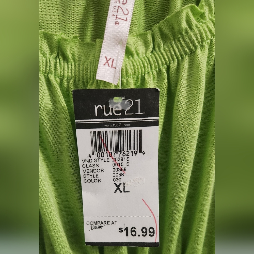 Green Rue21 Top with Tie Belt - Picture 3 of 4
